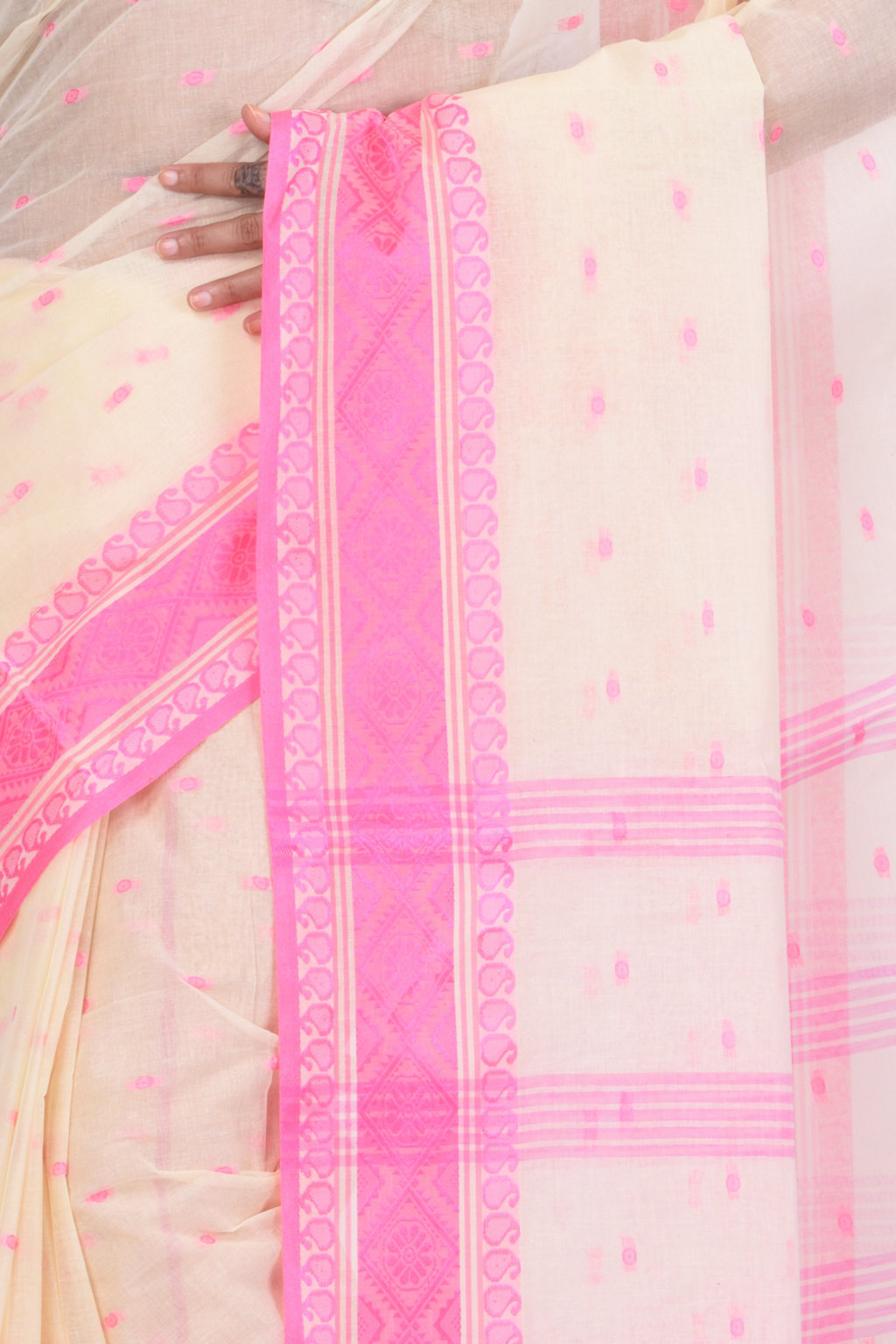 Pink Pure Cotton Boysko_Tant Tant Saree (842)